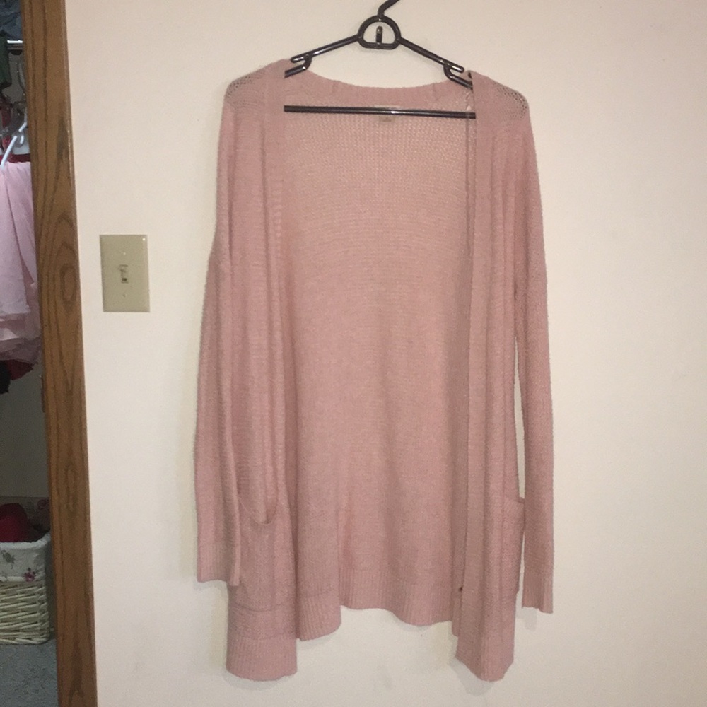 Long pink cardigan